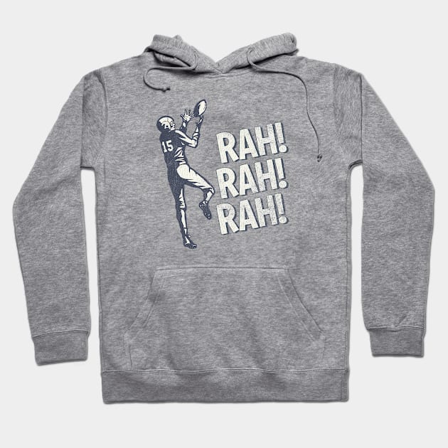 Vintage Football, Rah! Rah! Rah! Worn Hoodie by Wright Art